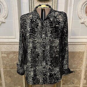 APNY. Sz XL. Black Gray. Cut Velvet. Long Sleeve Shirt. $98 Nordstrom. B55